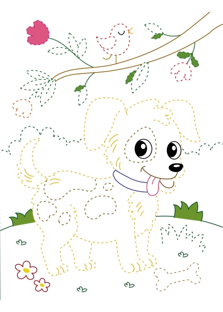 Обведи та розфарбуй "Домашні тварини" (у кольорі) ( PDF )