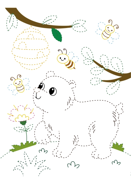 Обведи та розмалюй "Дикі тварини" (у кольорі) ( PDF )