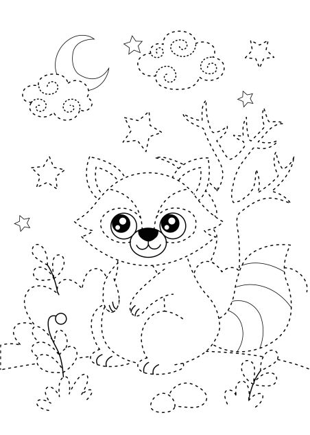 Обведи та розфарбуй "Дикі тварини" ( PDF )