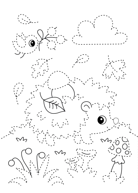 Обведи та розфарбуй "Дикі тварини" ( PDF )